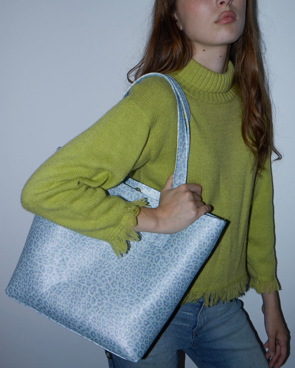 Tote Cheetah en Celeste